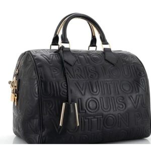Paris Speedy Cube Bag Embossed Leather 30